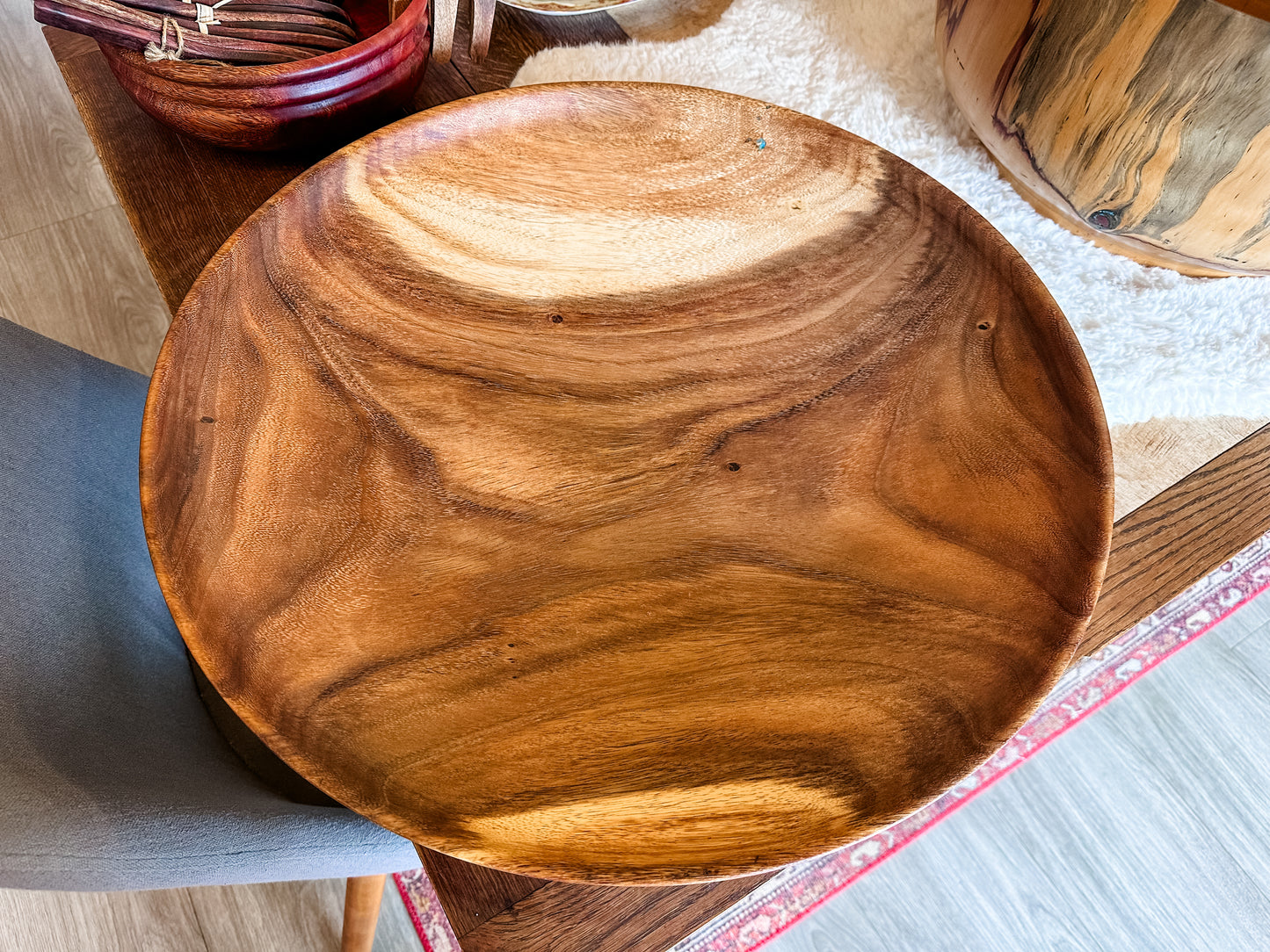 Extra Large Hand-Turned Monkeypod Wood Bowl, Perfect table centerpiece, wedding gift, salad bowl, Food Safe, Organic, XL Wood Salad Bowl