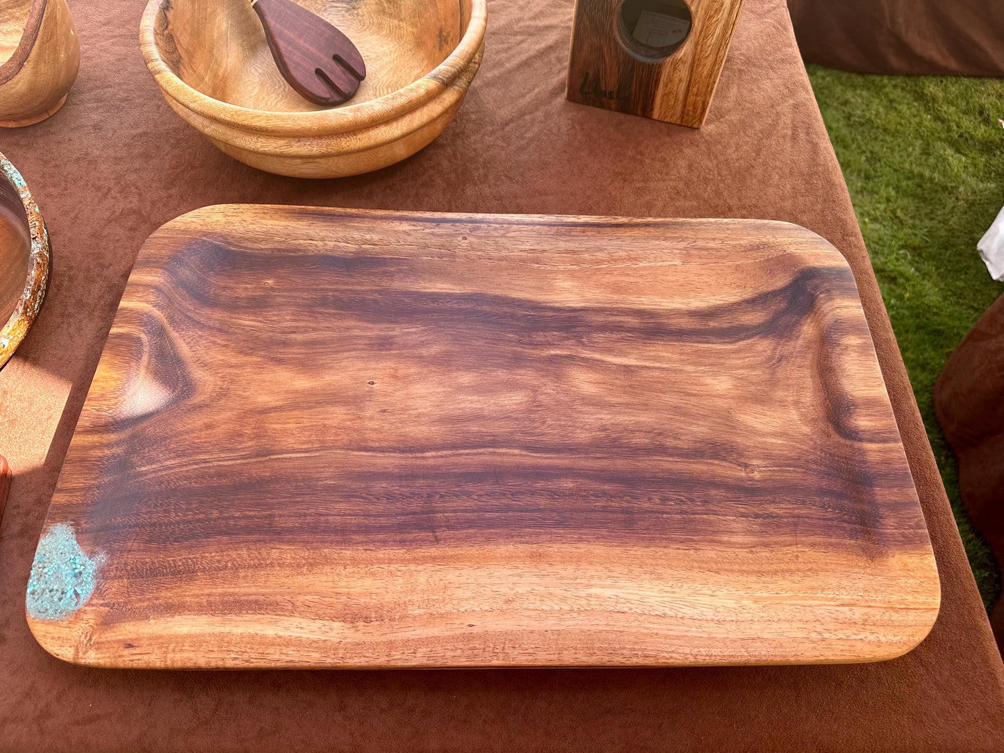 Koa Wood Platter, Koa Wood Charcuterie board, Koa Wood Serving Tray, Organic, Food Safe, Handmade in Hawaii