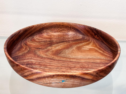 Koa Wood Bowl, Wood Bowl, Wood Salad Bowl, Salad Bowl, Koa Bowl, Handmade Wood Bowl, Bowl with Turquoise, Food Safe, Organic