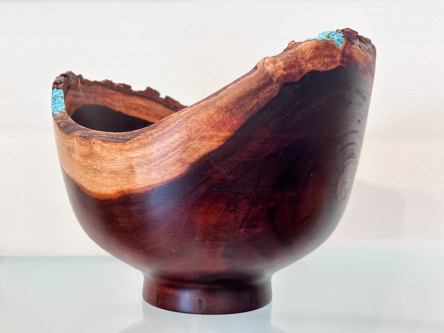 Natural Edge Artisanal Milo Wood Bowl, Handmade in Hawaii by Bowl Turner Llosh Winne