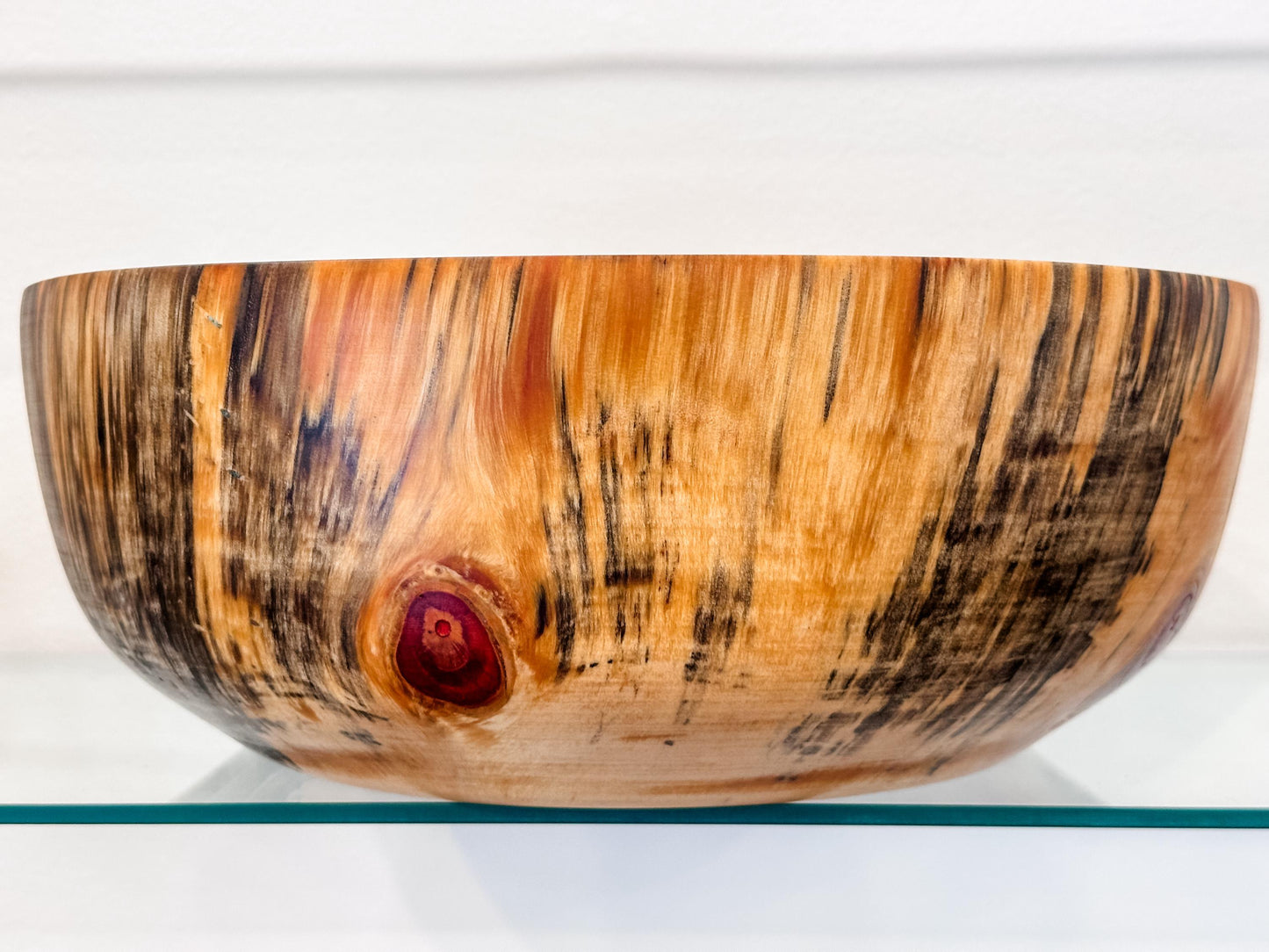 Handmade Large Norfolk Pine Wood Bowl with Turquoise Inlay Detail, Food Safe Salad Bowl, Organic Wood Salad Bowl, Large Wood Salad Bowl