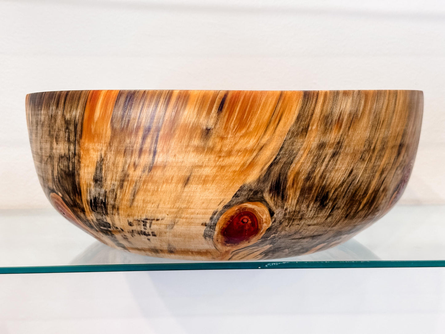 Handmade Large Norfolk Pine Wood Bowl with Turquoise Inlay Detail, Food Safe Salad Bowl, Organic Wood Salad Bowl, Large Wood Salad Bowl