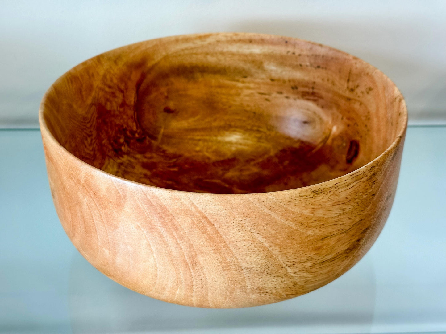 Mango Wood Bowl, Salad Bowl, Handmade Wood Salad Bowl, Mango Bowl, Mango Wood Salad Bowl with Turquoise, Organic, Food Safe