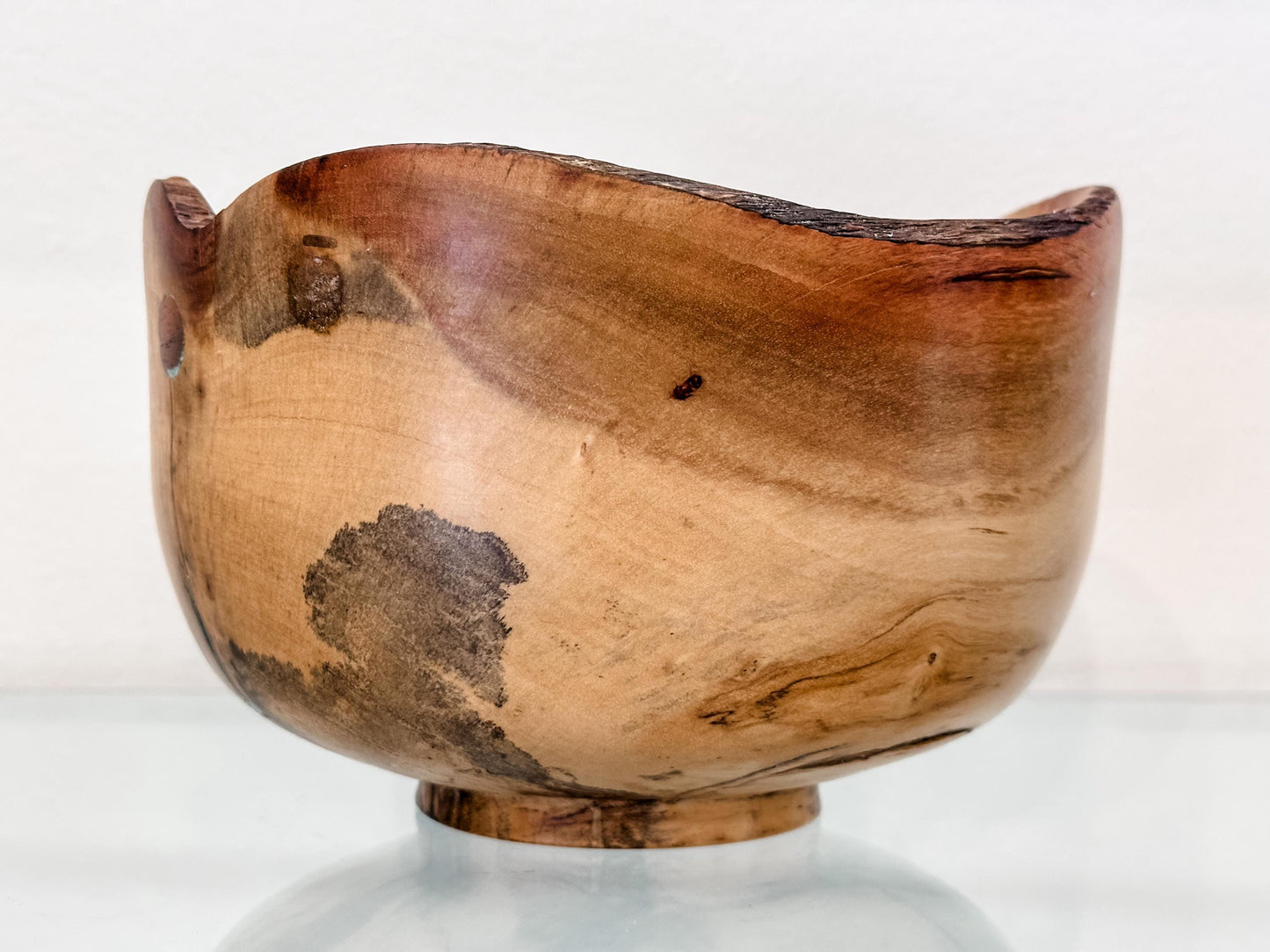 Hawaiian Lama Wood Bowl, Hand-turned Wood Bowl, Wood Bowl, Handmade in Hawaii, with Turquoise Inlay, Food Safe