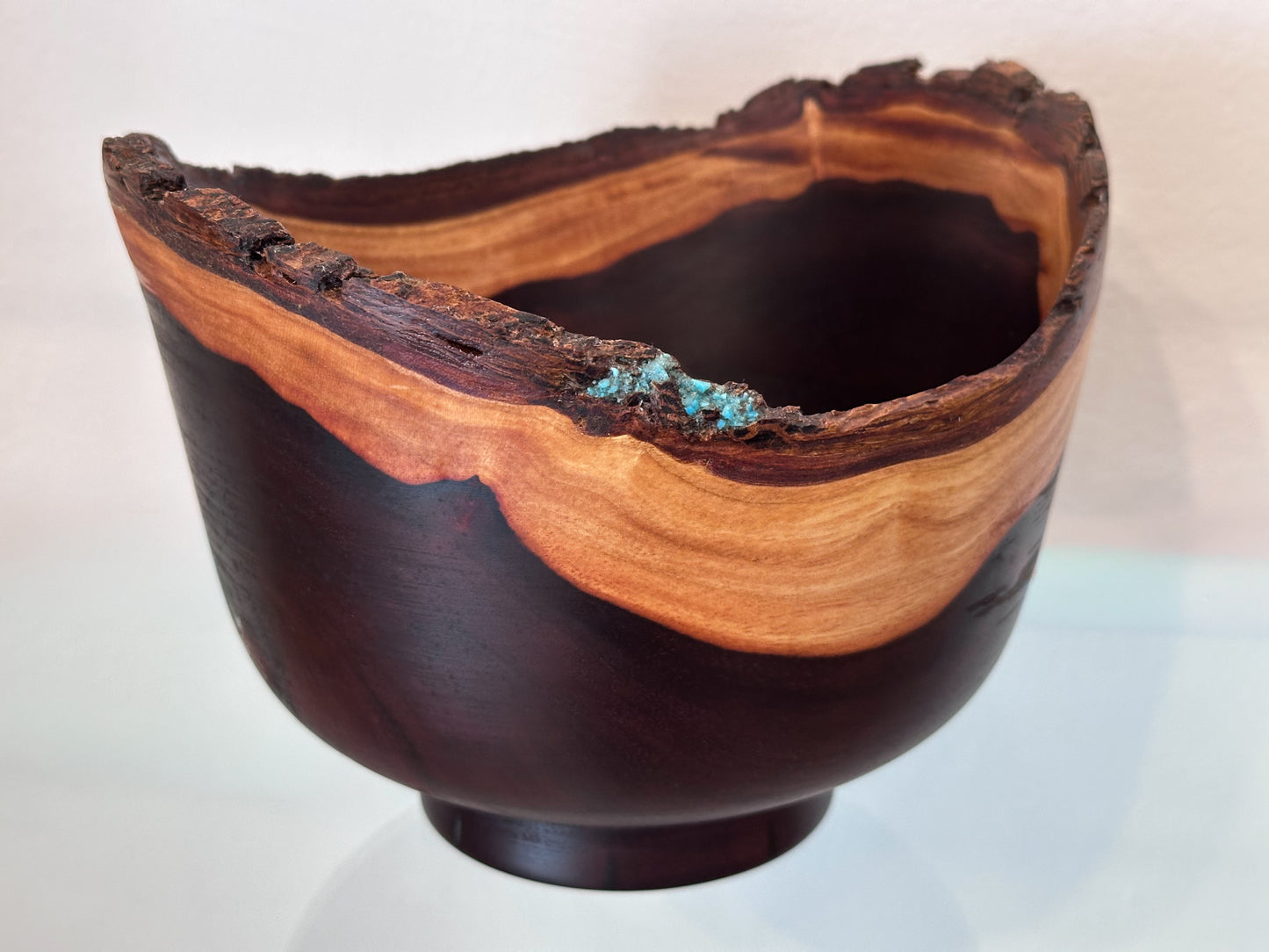 Natural Edge Artisanal Milo Wood Bowl, Handmade in Hawaii by Bowl Turner Llosh Winne