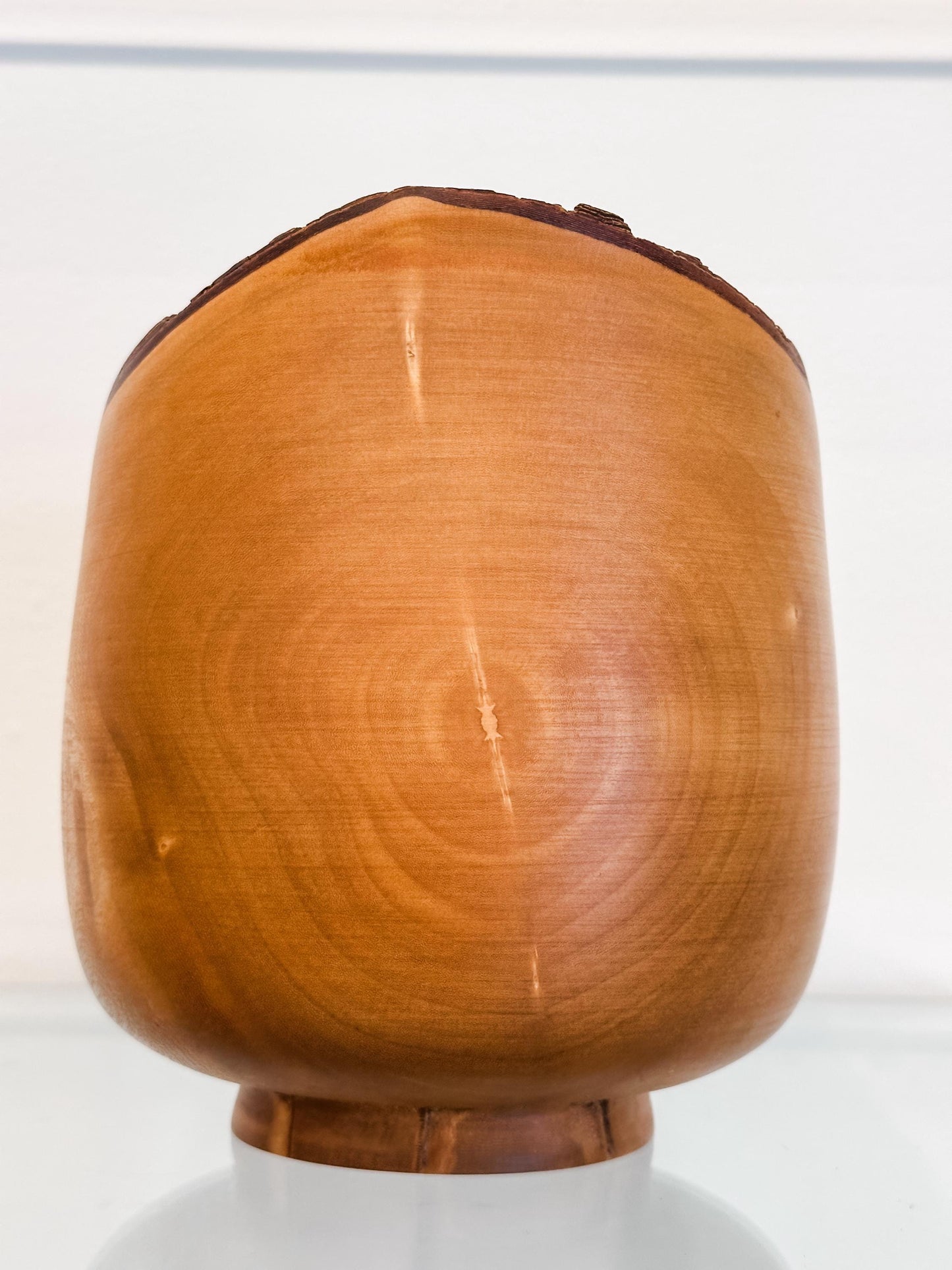 Jacaranda Wood Bowl, Handmade, Artisanal, Natural Edge, with Bark Inclusion and Turquoise Inlay, Hand-carved out of jacaranda wood in Hawaii