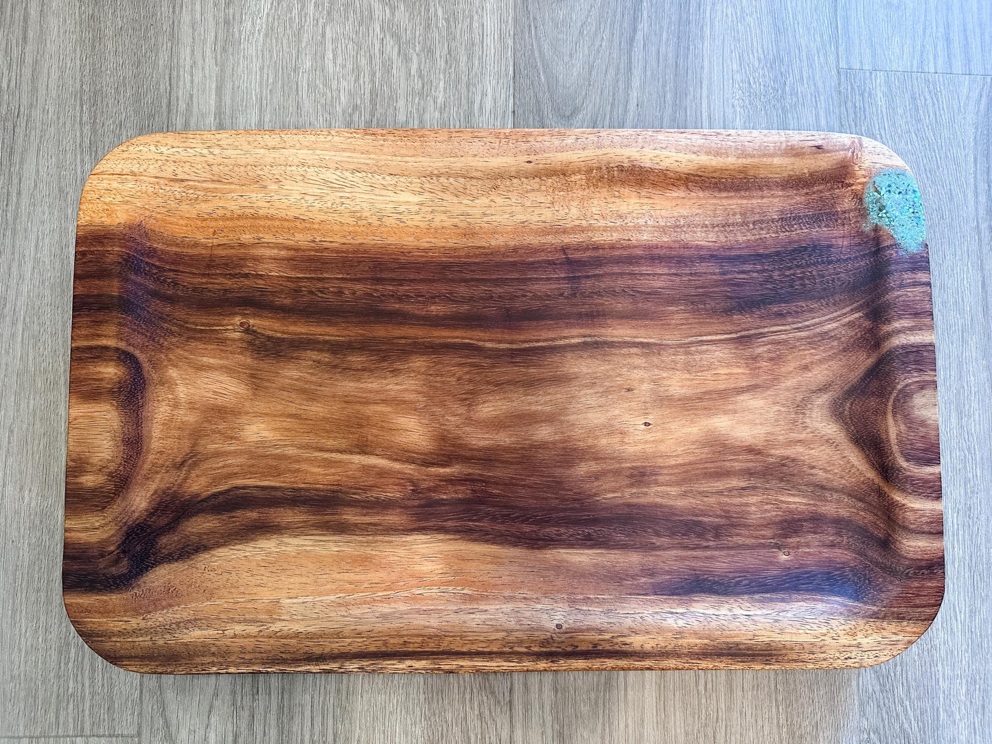 Koa Wood Platter, Koa Wood Charcuterie board, Koa Wood Serving Tray, Organic, Food Safe, Handmade in Hawaii