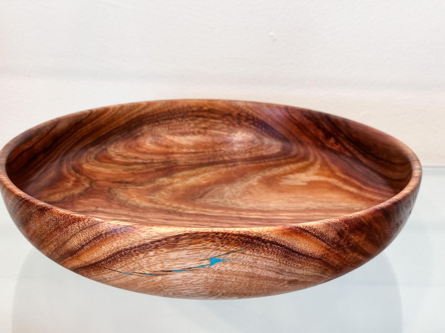 Koa Wood Bowl, Wood Bowl, Wood Salad Bowl, Salad Bowl, Koa Bowl, Handmade Wood Bowl, Bowl with Turquoise, Food Safe, Organic