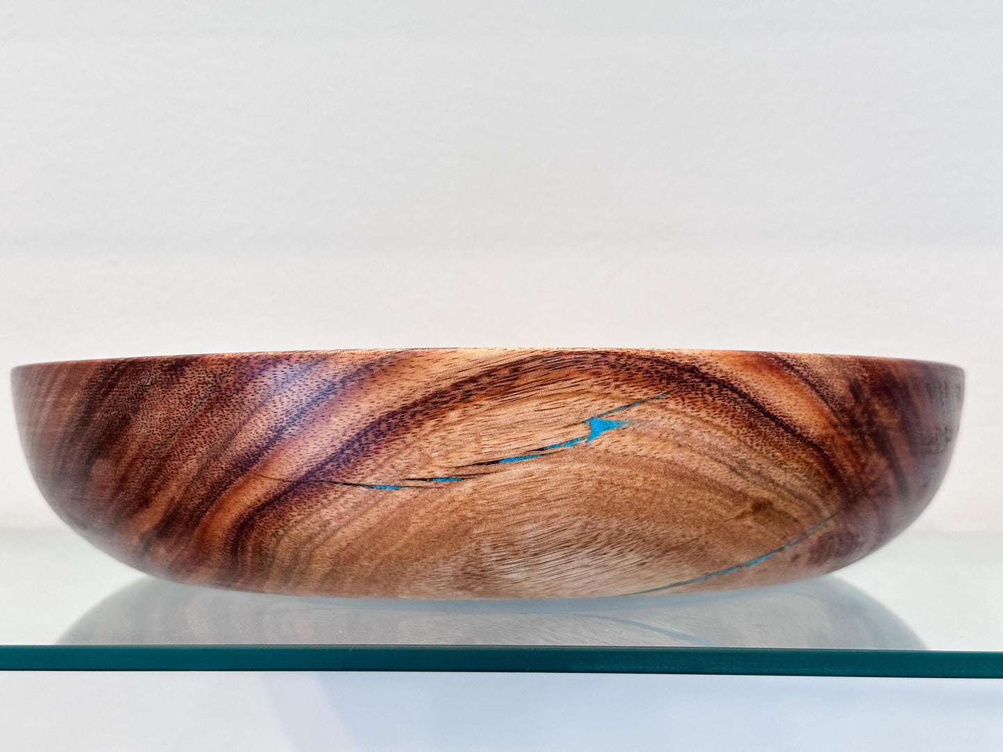 Koa Wood Bowl, Wood Bowl, Wood Salad Bowl, Salad Bowl, Koa Bowl, Handmade Wood Bowl, Bowl with Turquoise, Food Safe, Organic