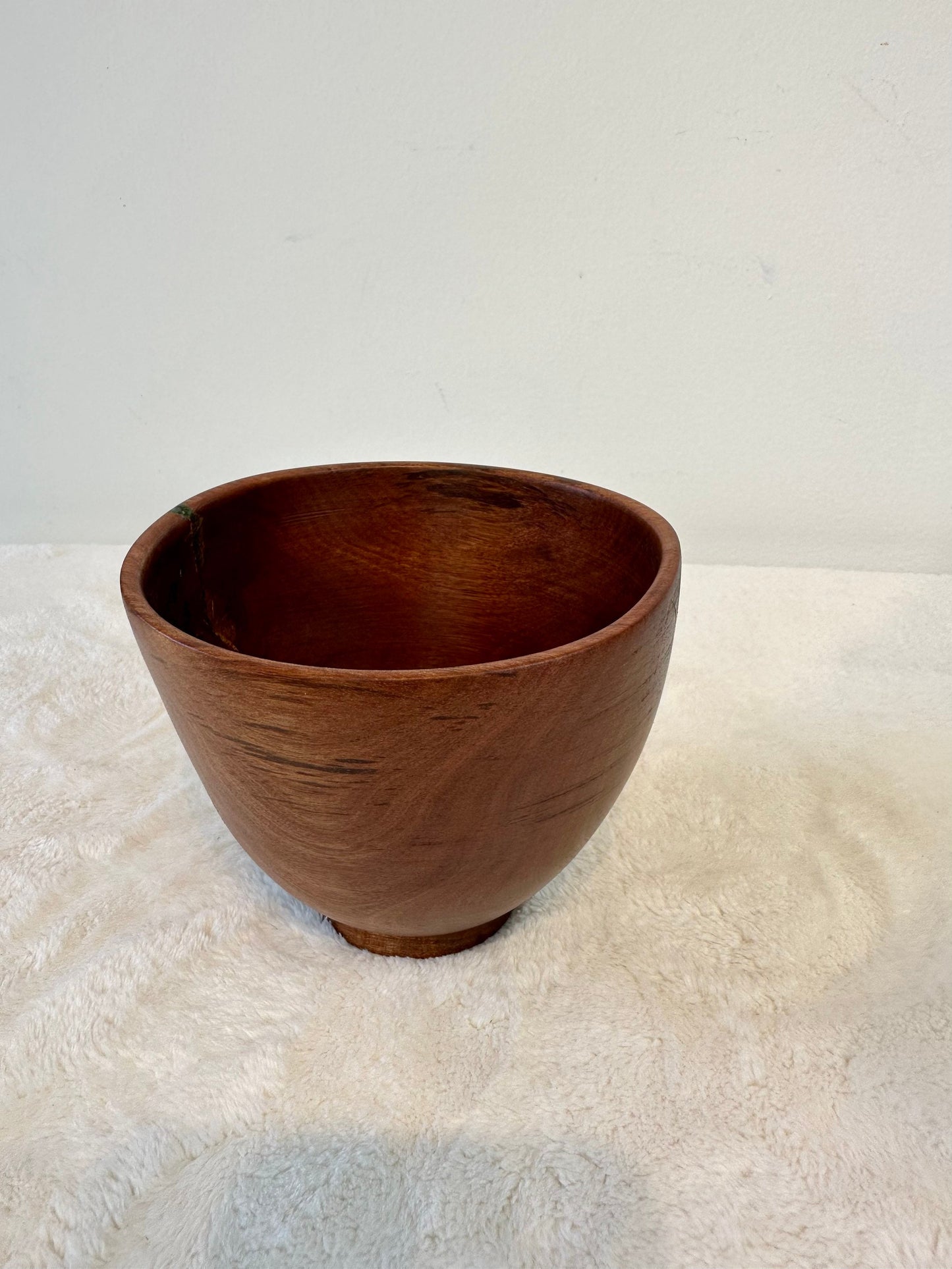 Handmade Artisanal Avocado Wood Bowl with Turquoise Kintsugi Inlay, 6 inches diameter x 5 inches tall, Made in Hawaii