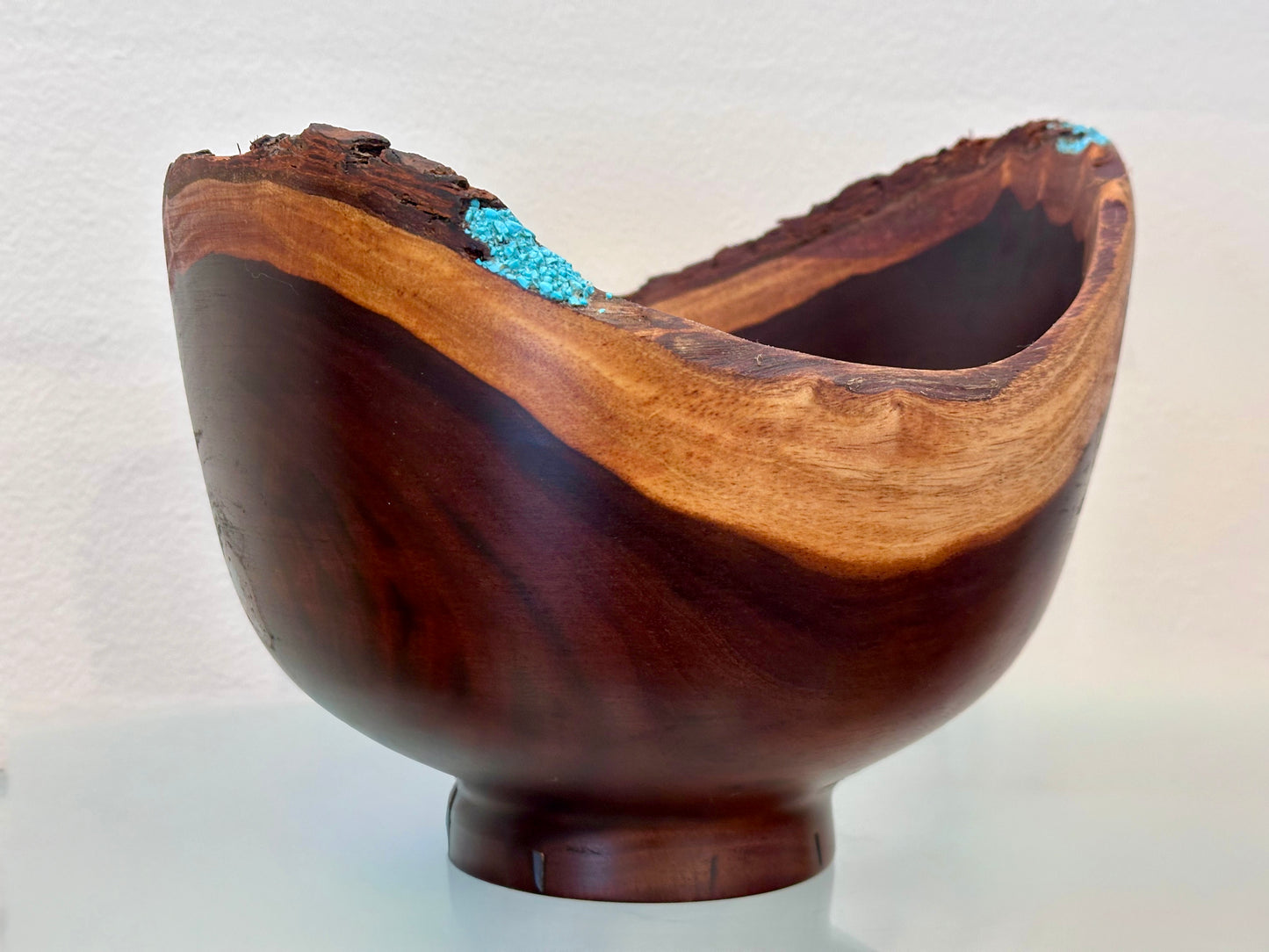 Natural Edge Artisanal Milo Wood Bowl, Handmade in Hawaii by Bowl Turner Llosh Winne