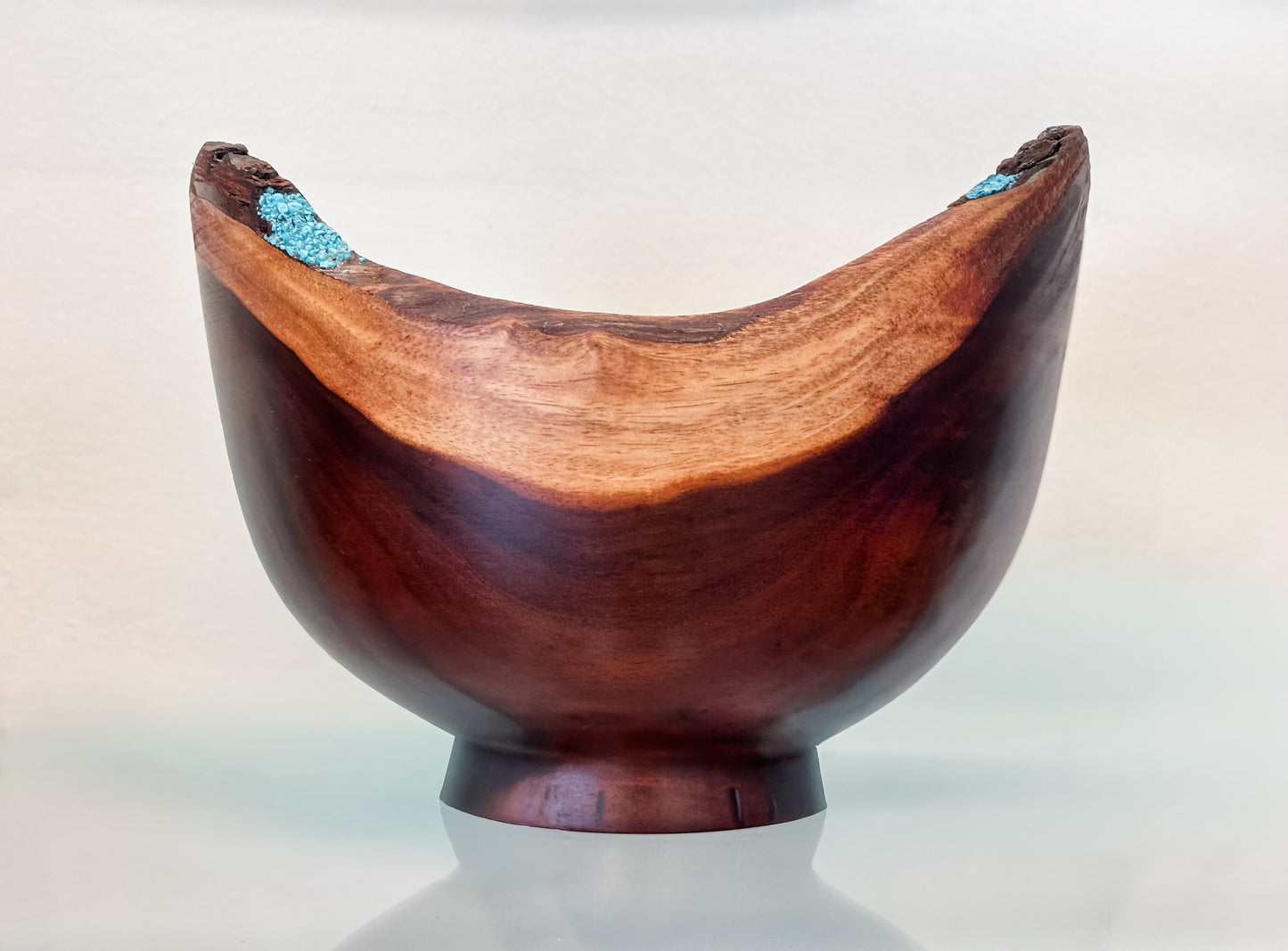 Natural Edge Artisanal Milo Wood Bowl, Handmade in Hawaii by Bowl Turner Llosh Winne