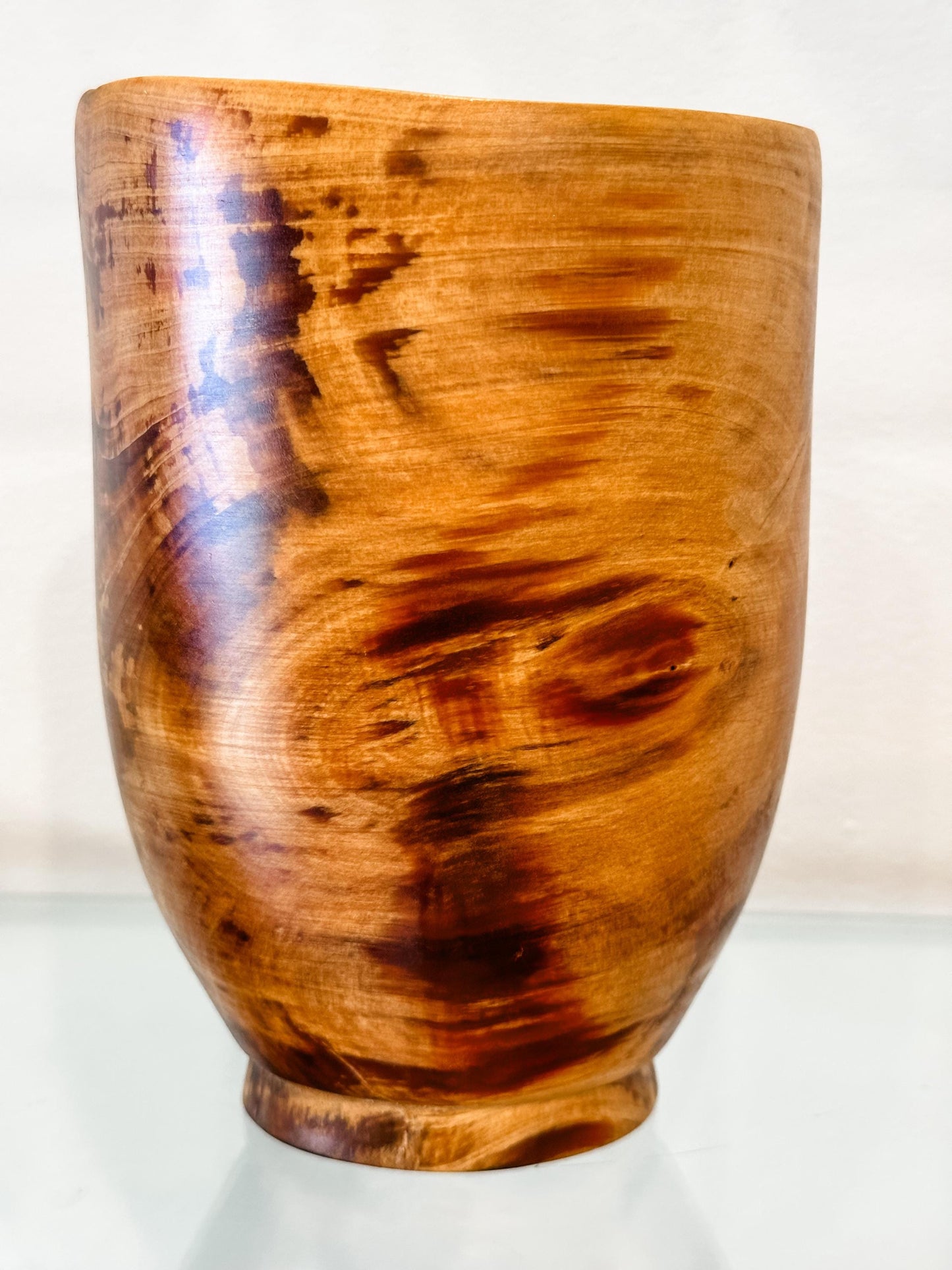 Citrus Orange Wood Bowl with Turquoise Inlay, Hand turned bowl, Handmade in Hawaii by professional bowl turner Llosh Winne