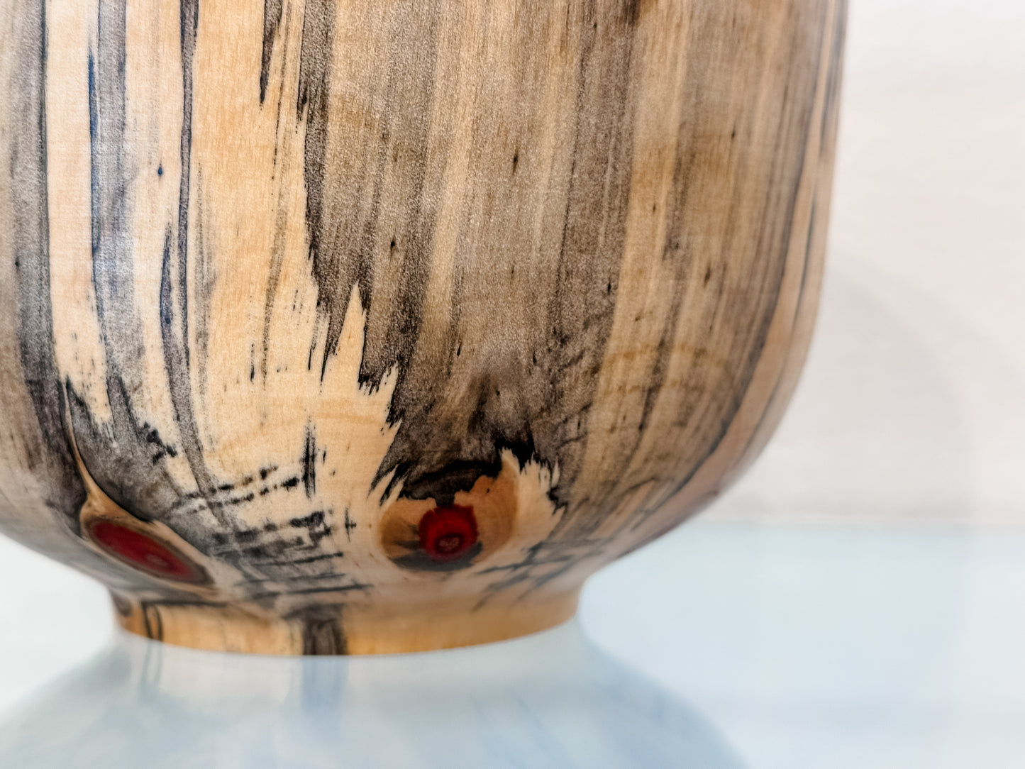 Handmade Norfolk Pine Wood Bowl with Turquoise Inlay Detail, Food Safe, Organic Wood Salad Bowl