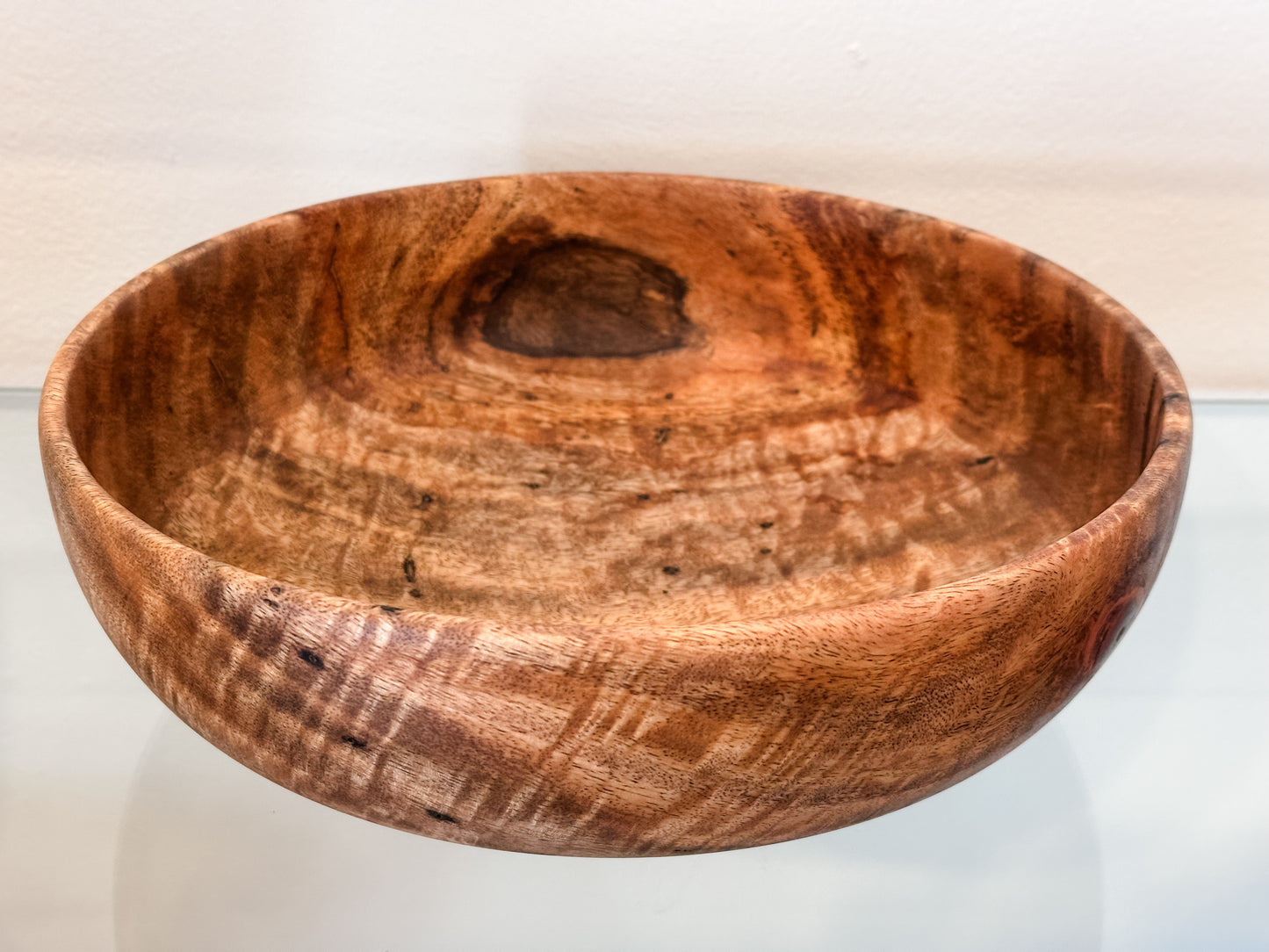 Mango Wood Salad Bowl with Turquoise, Handmade, Organic, Food Safe