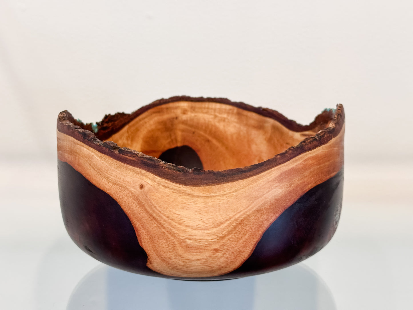 Natural Edge Artisanal Milo Wood Bowl, Handmade in Hawaii