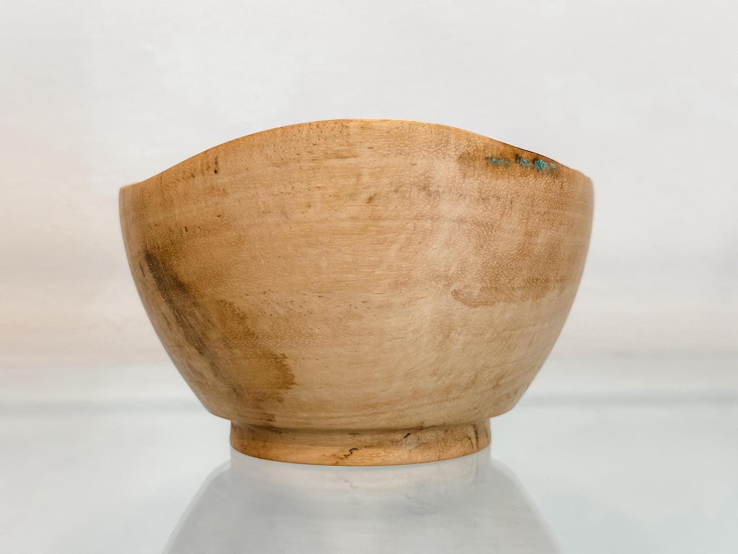 Natural Edge Tamarind Wood Bowl Detailed with Turquoise Gemstone Inlay, Handmade in Hawaii by Llosh Winne