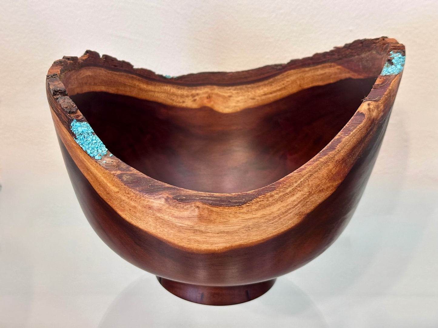 Natural Edge Artisanal Milo Wood Bowl, Handmade in Hawaii by Bowl Turner Llosh Winne