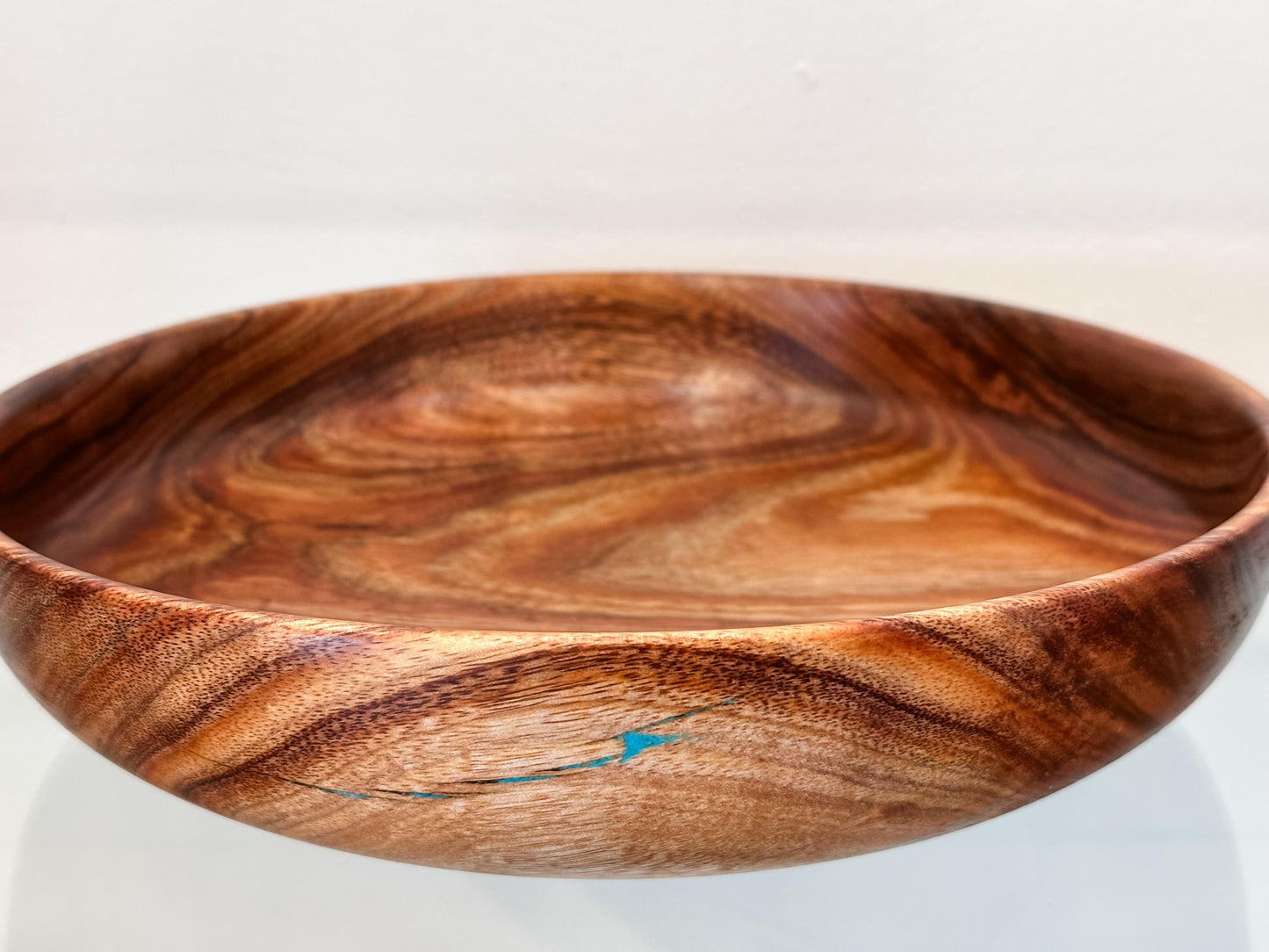 Koa Wood Bowl, Wood Bowl, Wood Salad Bowl, Salad Bowl, Koa Bowl, Handmade Wood Bowl, Bowl with Turquoise, Food Safe, Organic