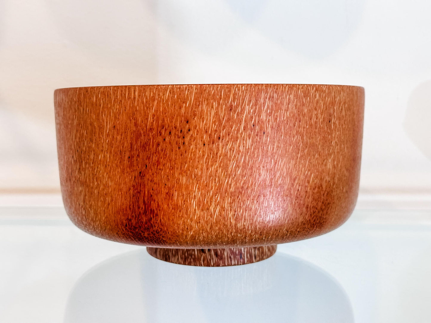 Coconut Wood Bowl, Bark Inclusion with Turquoise and Mother of Pearl Inlay, Handmade in Hawaii, Decorative Wood Bowl