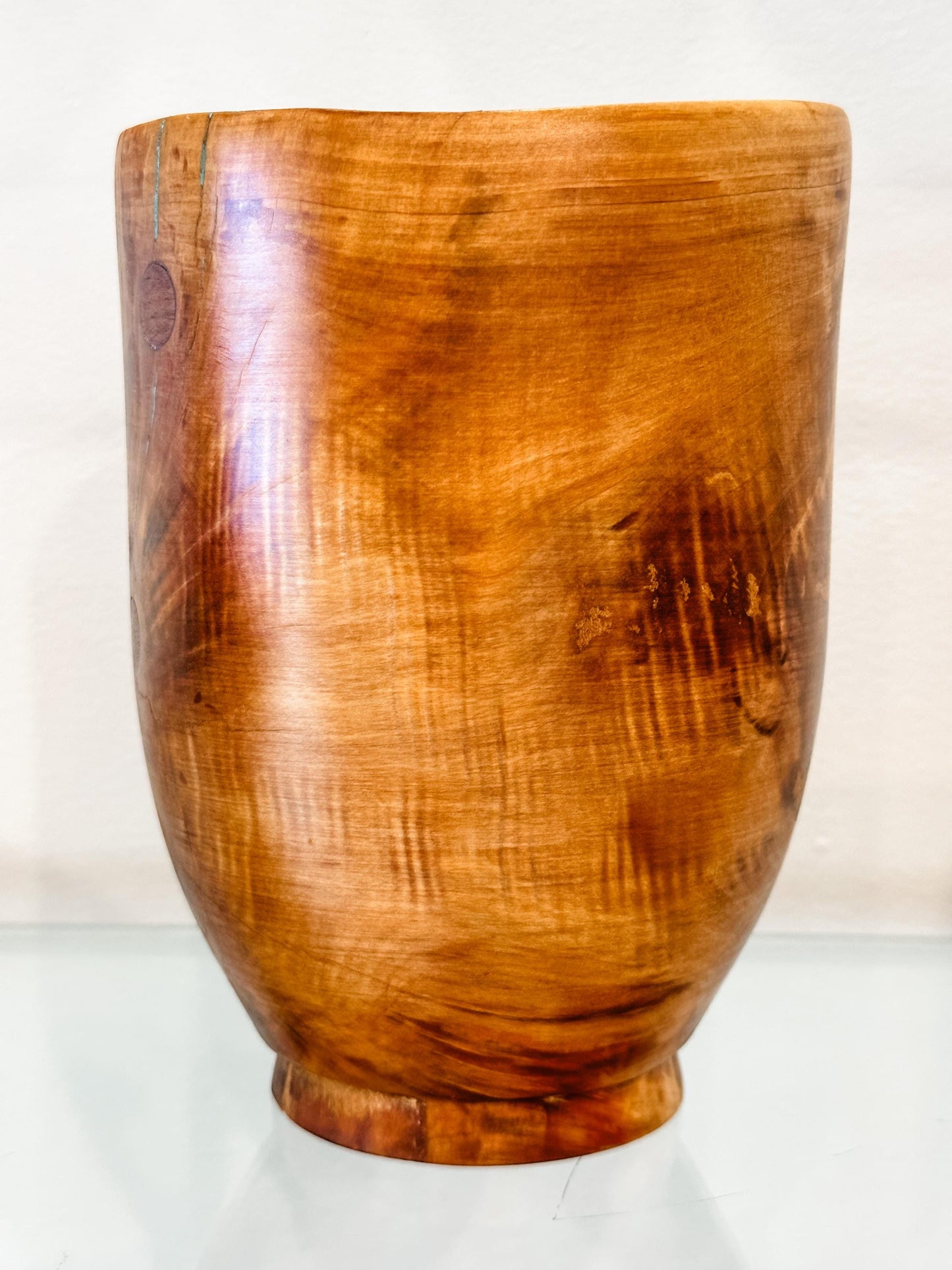 Citrus Orange Wood Bowl with Turquoise Inlay, Hand turned bowl, Handmade in Hawaii by professional bowl turner Llosh Winne