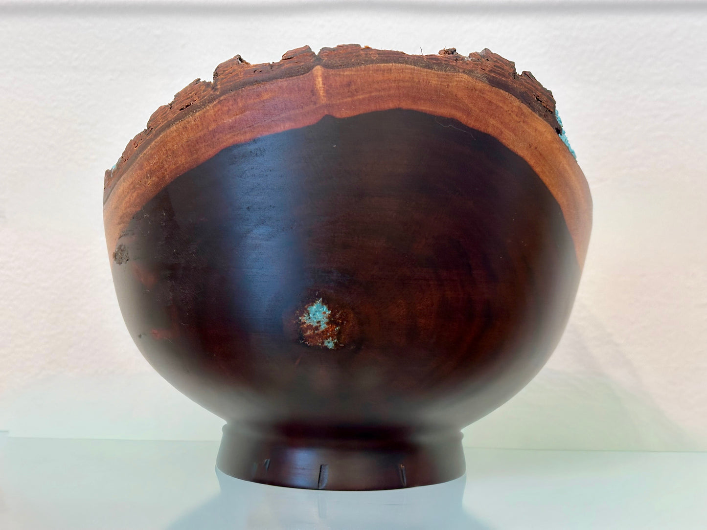 Natural Edge Artisanal Milo Wood Bowl, Handmade in Hawaii by Bowl Turner Llosh Winne