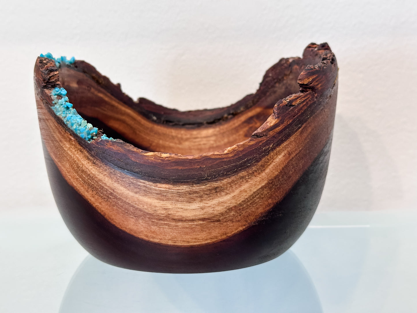 Natural Edge Artisanal Milo Wood Bowl, Handmade in Hawaii
