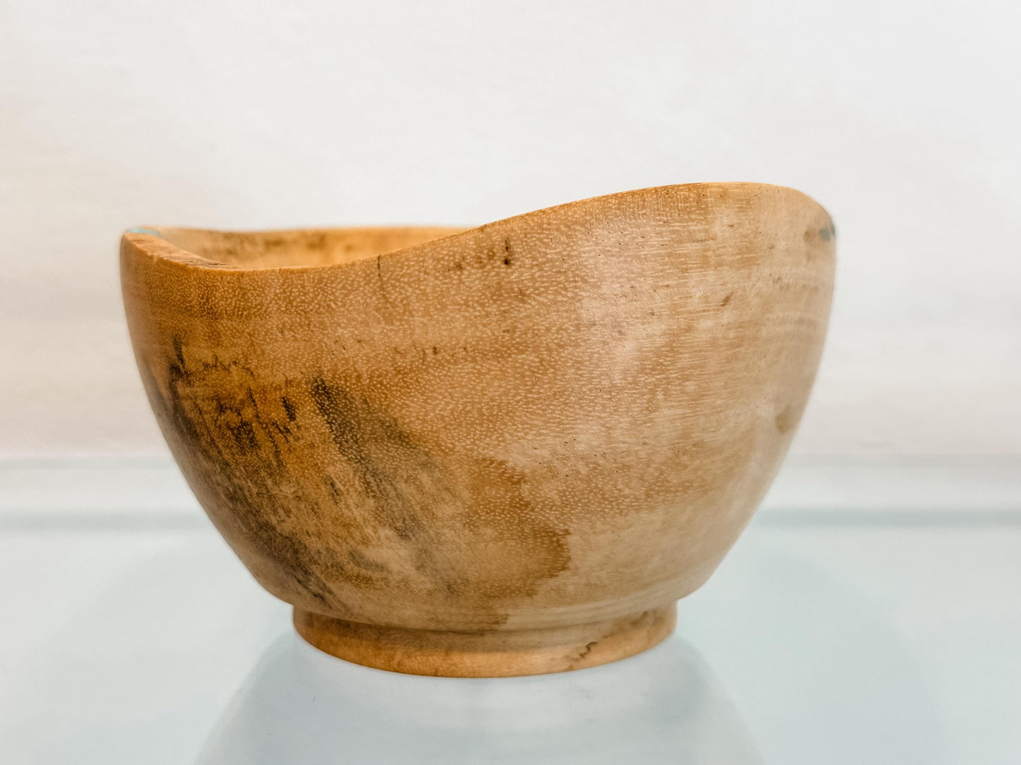 Natural Edge Tamarind Wood Bowl Detailed with Turquoise Gemstone Inlay, Handmade in Hawaii by Llosh Winne