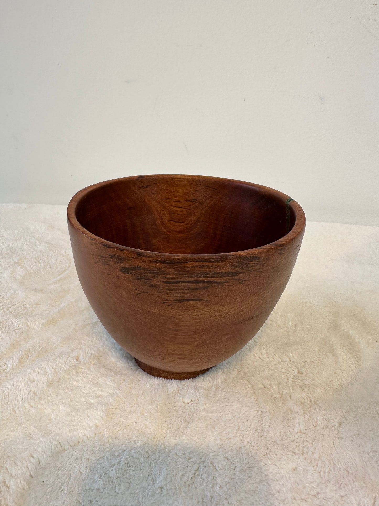 Handmade Artisanal Avocado Wood Bowl with Turquoise Kintsugi Inlay, 6 inches diameter x 5 inches tall, Made in Hawaii
