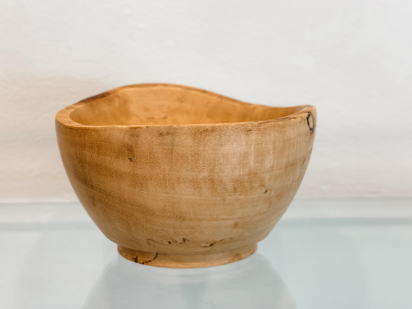 Natural Edge Tamarind Wood Bowl Detailed with Turquoise Gemstone Inlay, Handmade in Hawaii by Llosh Winne