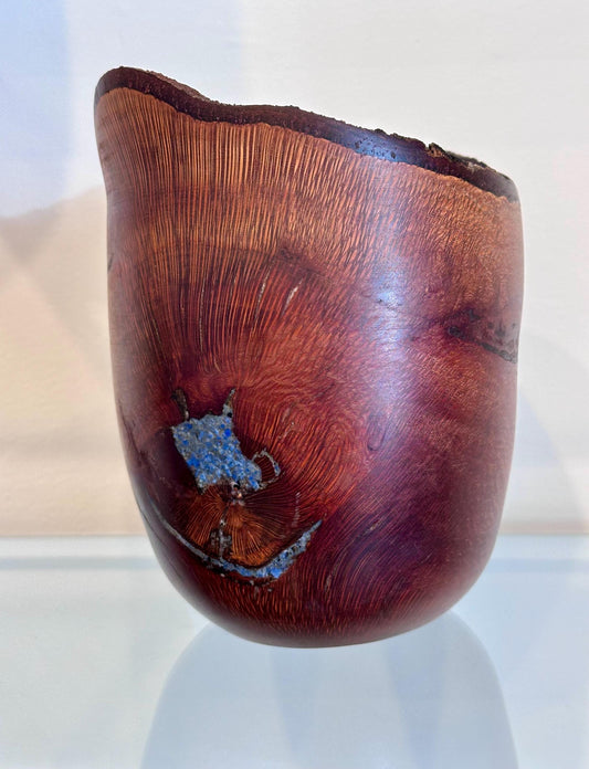 Macadamia Nut Wood Bowl, Natural Edge Macadamia Nut Wood Bowl with Lapis Lazuli Inlay, Kintsugi Bowl, Artisanal Wood Bowl,Handmade in Hawaii