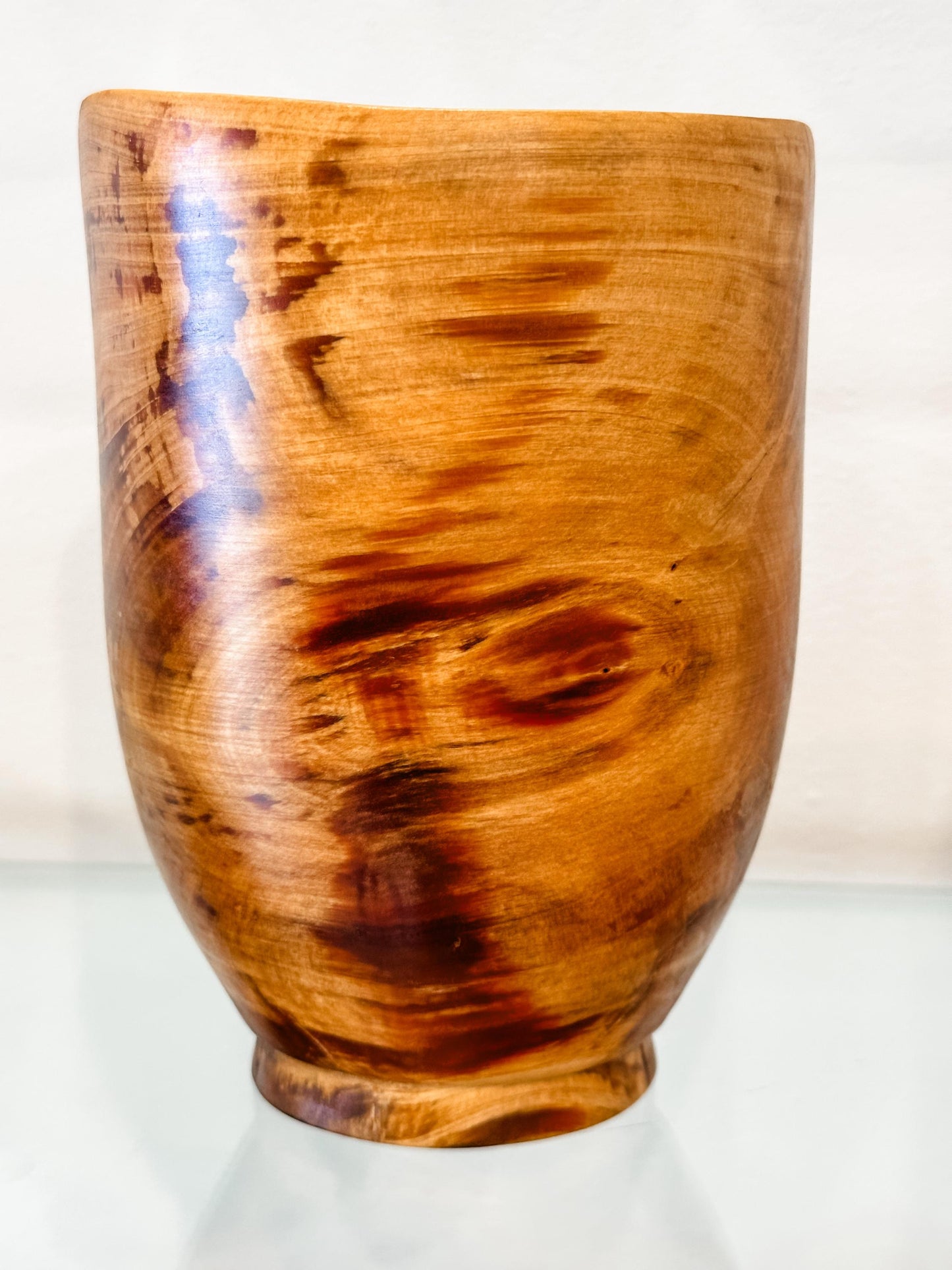 Citrus Orange Wood Bowl with Turquoise Inlay, Hand turned bowl, Handmade in Hawaii by professional bowl turner Llosh Winne