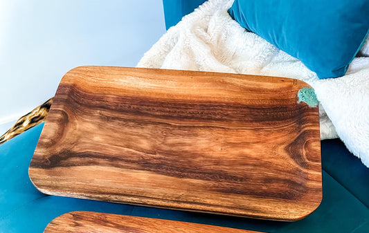 Koa Wood Platter, Koa Wood Charcuterie board, Koa Wood Serving Tray, Organic, Food Safe, Handmade in Hawaii