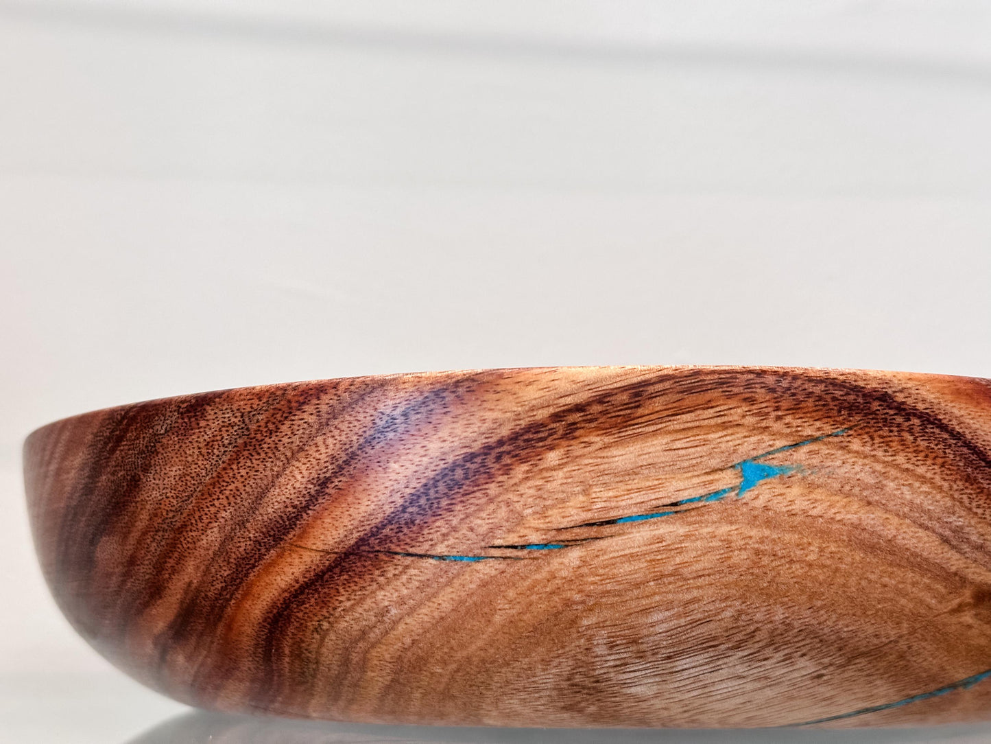 Koa Wood Bowl, Wood Bowl, Wood Salad Bowl, Salad Bowl, Koa Bowl, Handmade Wood Bowl, Bowl with Turquoise, Food Safe, Organic