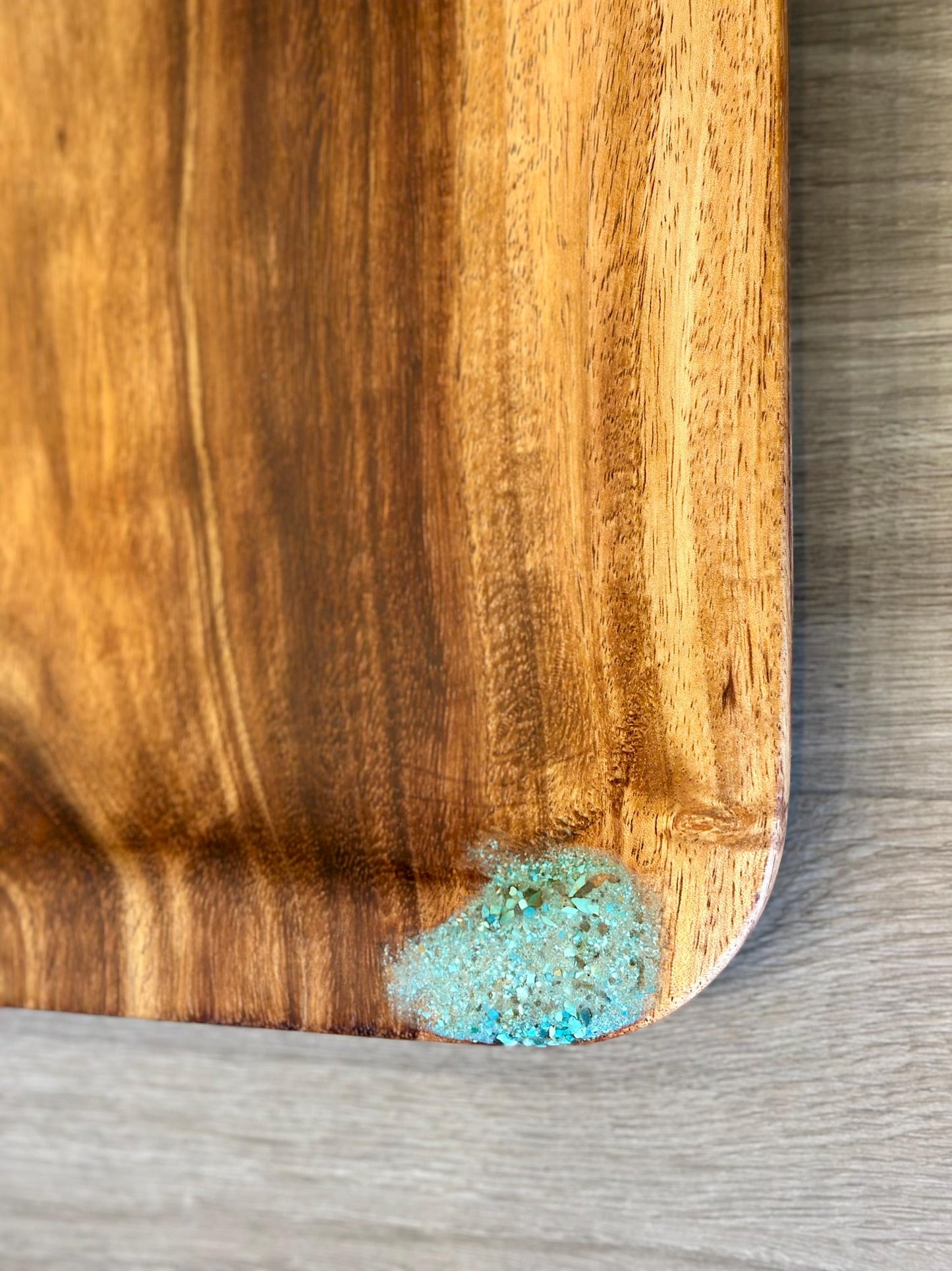 Koa Wood Platter, Koa Wood Charcuterie board, Koa Wood Serving Tray, Organic, Food Safe, Handmade in Hawaii