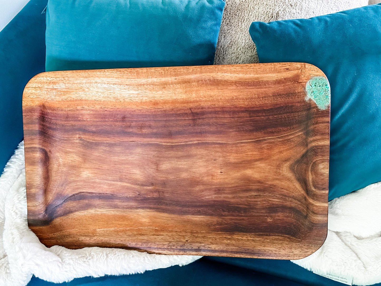 Koa Wood Platter, Koa Wood Charcuterie board, Koa Wood Serving Tray, Organic, Food Safe, Handmade in Hawaii