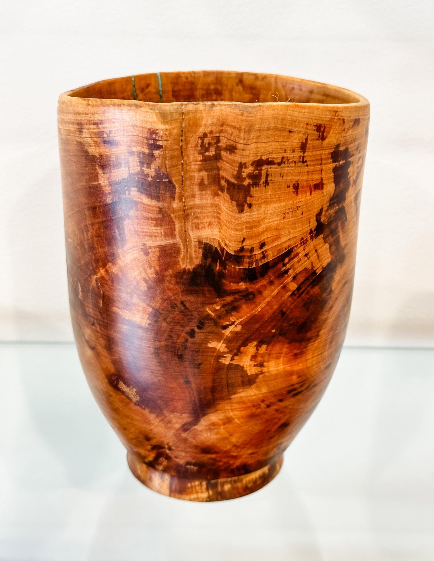 Citrus Orange Wood Bowl with Turquoise Inlay, Hand turned bowl, Handmade in Hawaii by professional bowl turner Llosh Winne