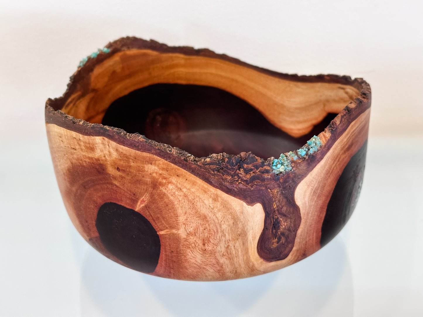 Natural Edge Artisanal Milo Wood Bowl, Handmade in Hawaii