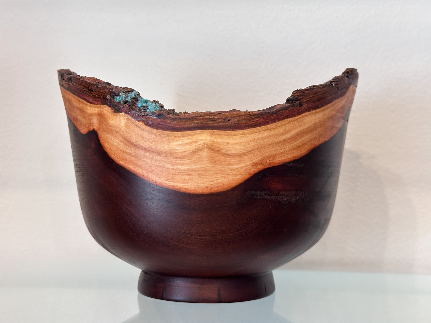 Natural Edge Artisanal Milo Wood Bowl, Handmade in Hawaii by Bowl Turner Llosh Winne