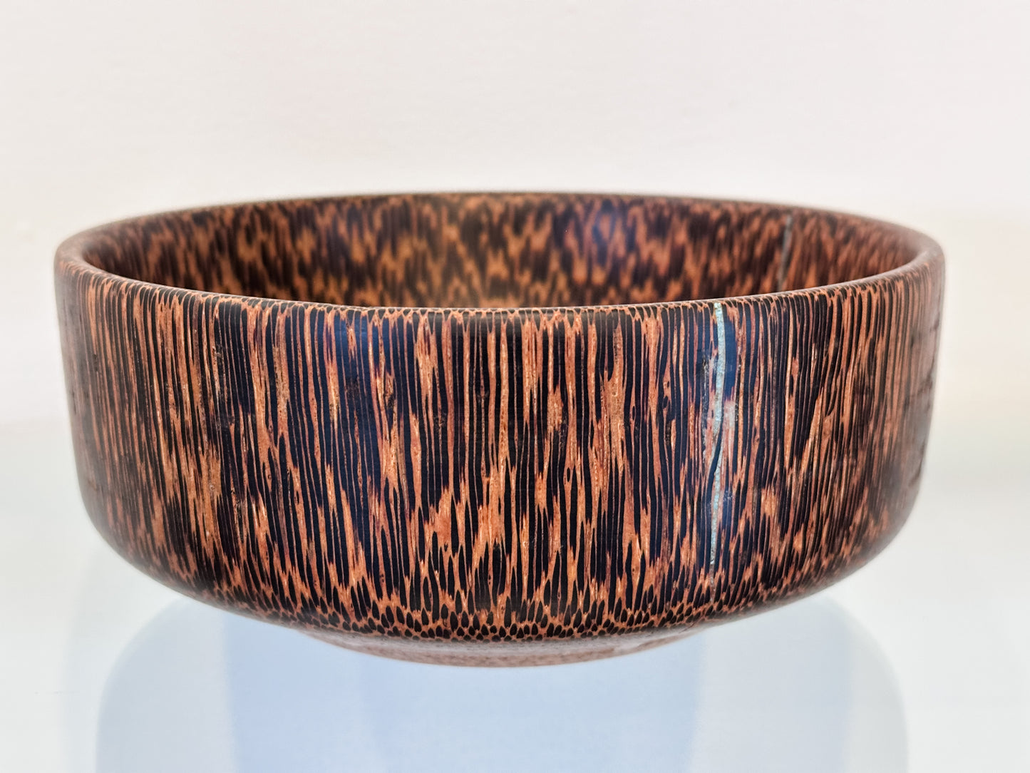 Manila Palm Wood Bowl, Handmade in Hawaii, with Turquoise Stone Inlay, Japanese Kintsugi-Inspired