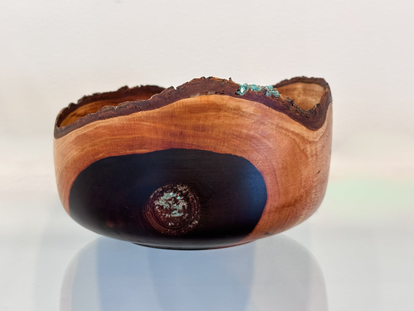 Natural Edge Artisanal Milo Wood Bowl, Handmade in Hawaii