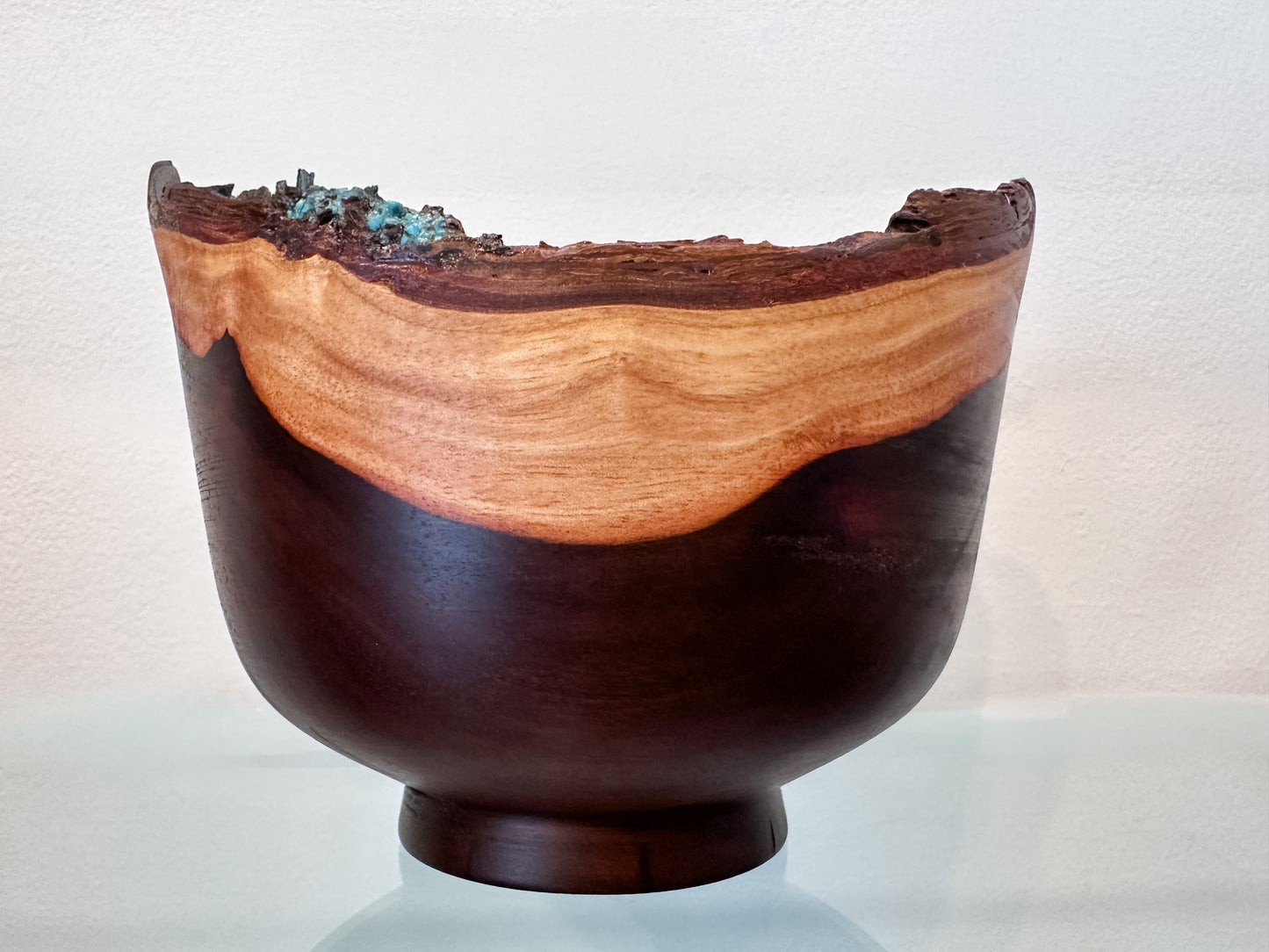 Natural Edge Artisanal Milo Wood Bowl, Handmade in Hawaii by Bowl Turner Llosh Winne