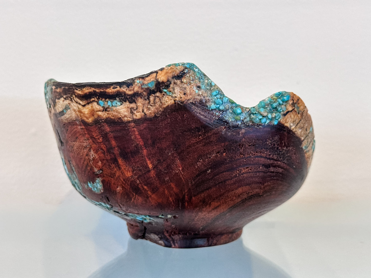 Kintsugi Inspired Koa Wood Bowl with Turquoise Inlay