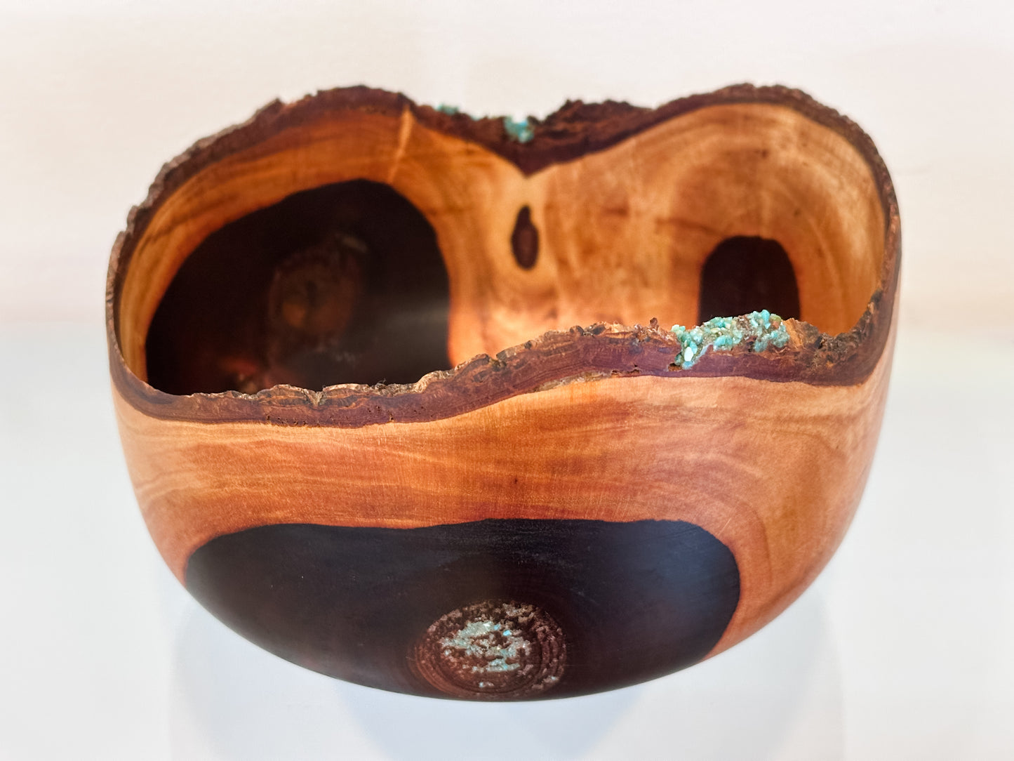 Natural Edge Artisanal Milo Wood Bowl, Handmade in Hawaii