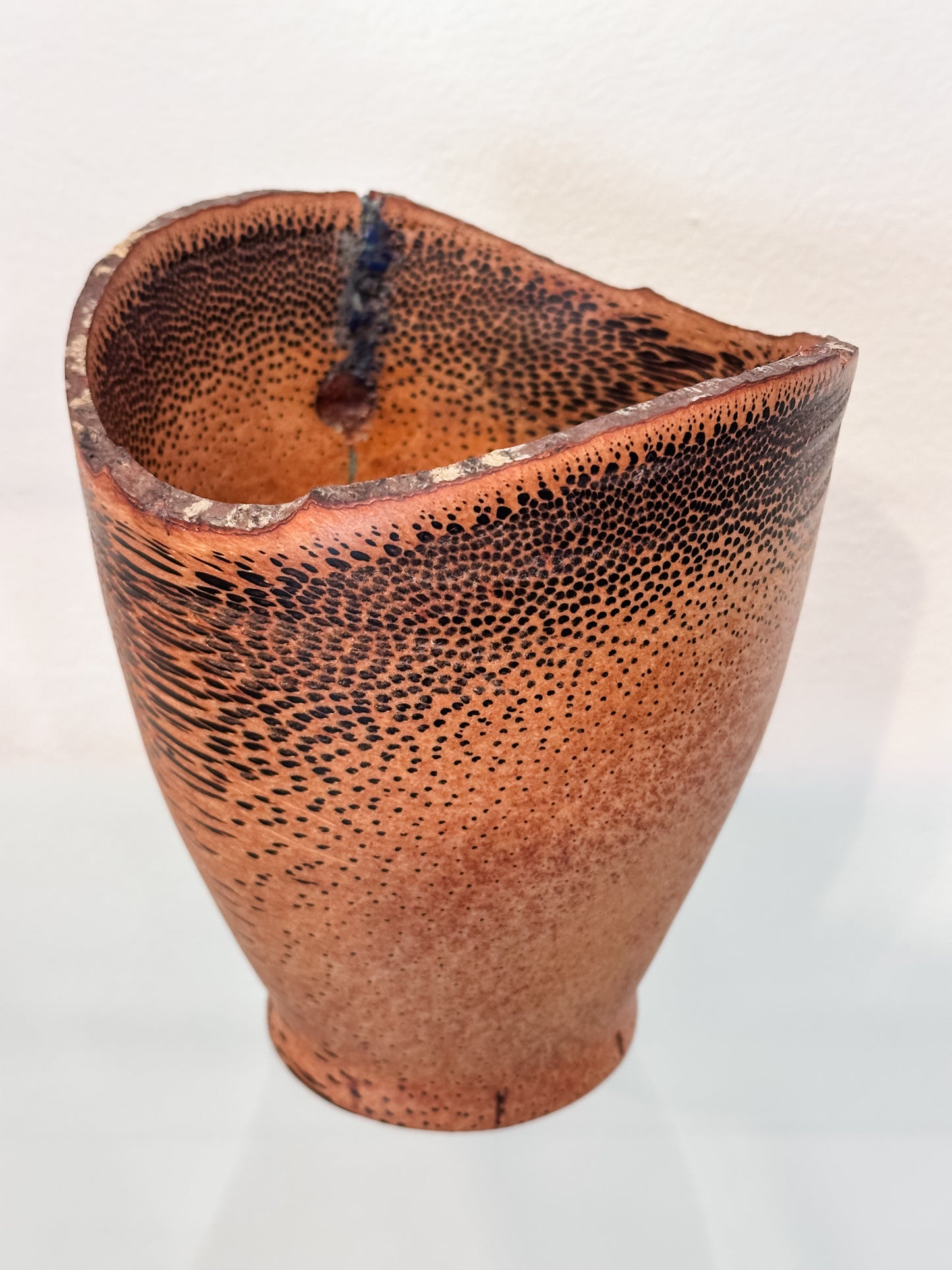 Kintsugi Manila Palm Wood Bowl, Handmade in Hawaii, with Turquoise and Lapis Lazuli Stone Inlay