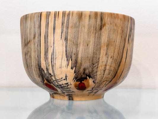 Handmade Norfolk Pine Wood Bowl with Turquoise Inlay Detail, Food Safe, Organic Wood Salad Bowl