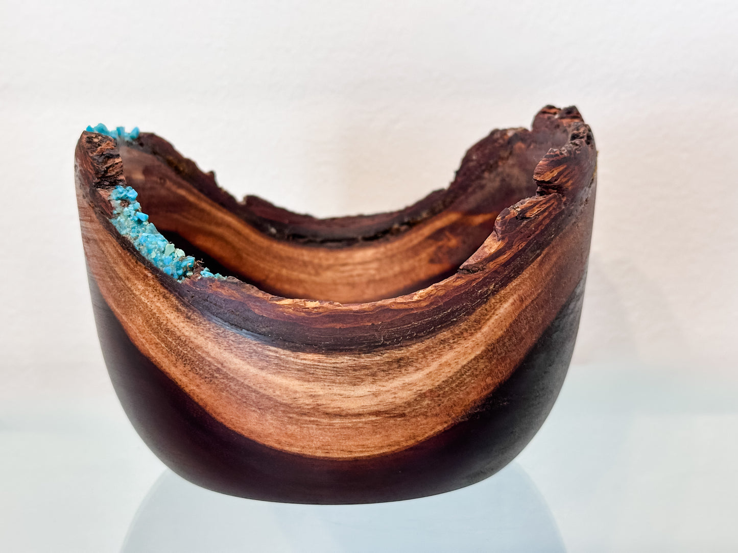 Natural Edge Artisanal Milo Wood Bowl, Handmade in Hawaii