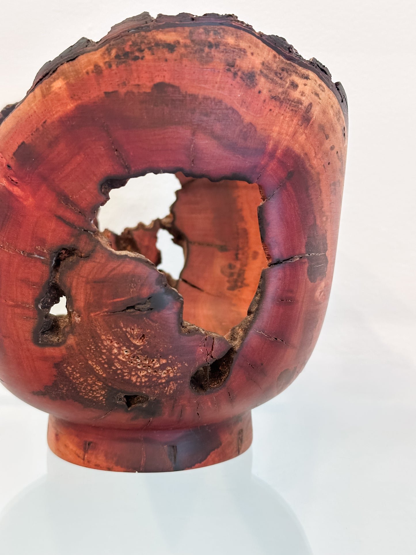 Natural Edge Christmas Berry Decorative Wood Bowl