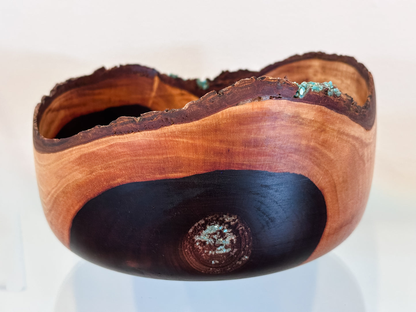 Natural Edge Artisanal Milo Wood Bowl, Handmade in Hawaii