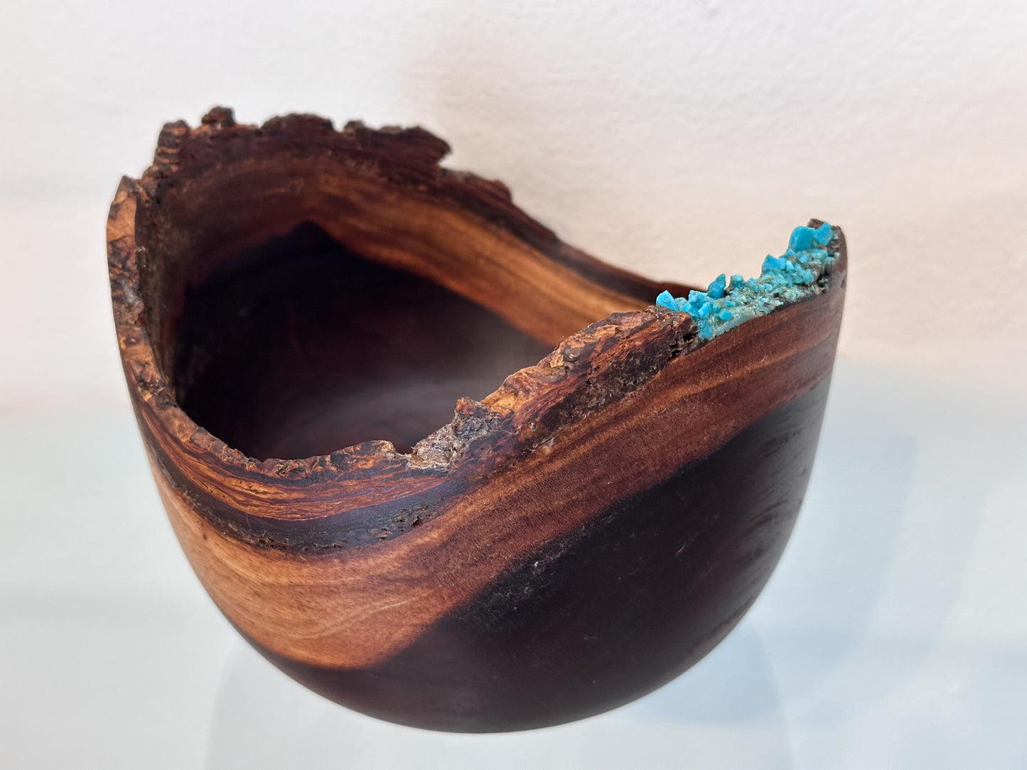 Natural Edge Artisanal Milo Wood Bowl, Handmade in Hawaii